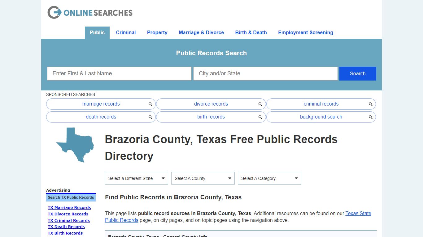 Brazoria County, Texas Free Public Records Directory
