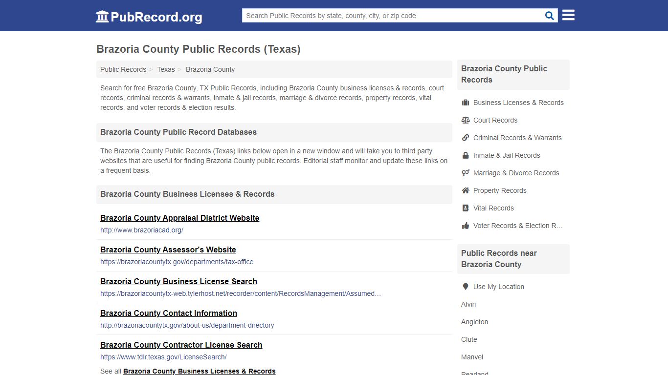 Free Brazoria County Public Records (Texas Public Records) - PubRecord.org